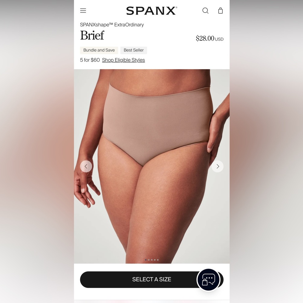 SPANX ExtraOrdinary Brief in Cafe Au Lait